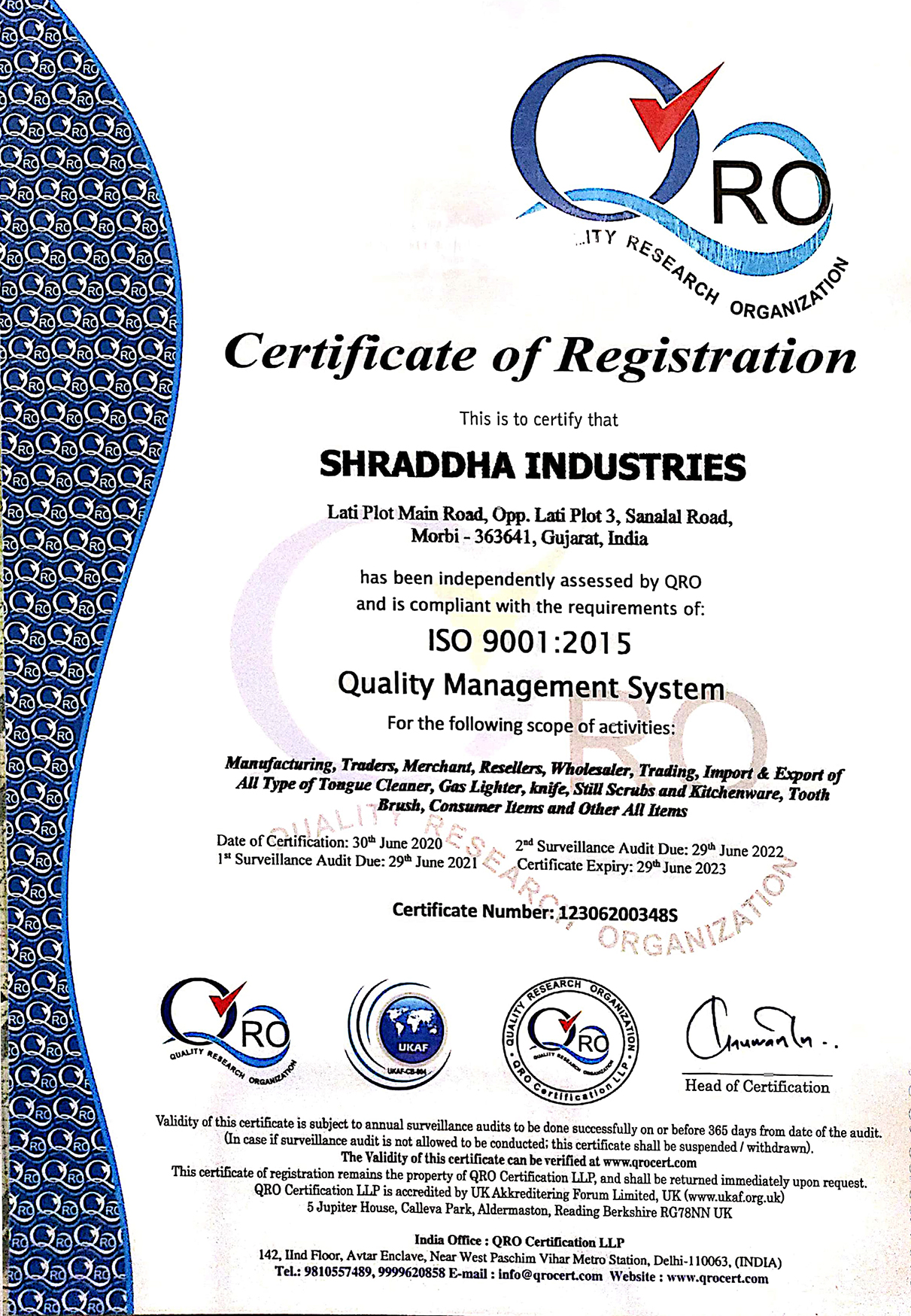 ISO CERTIFICATE